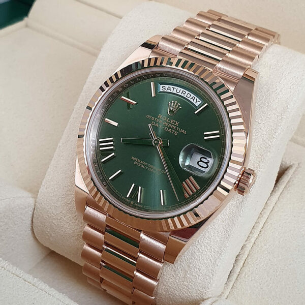 DayDate40RoseGold228235OliveDial DayDate 40 Olive Rose Gold Pour Homme