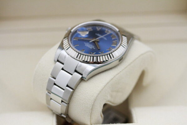 RolexDatejustII41mm116334BlueRomanDial2 Datejust II 41mm 116334 Bleu chiffres Romains