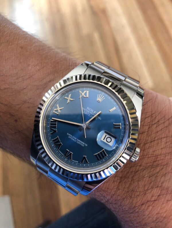 RolexDatejustII41mm116334BlueRomanDial7jpg Datejust II 41mm 116334 Bleu chiffres Romains