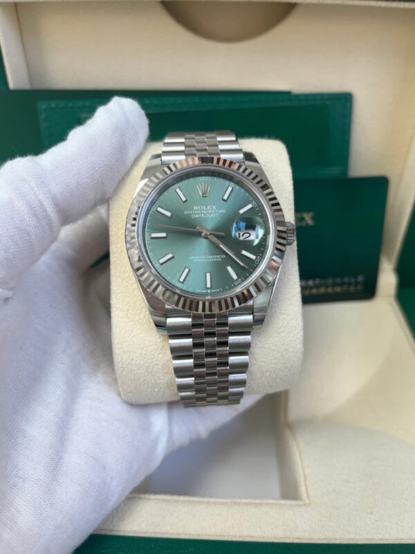 datejust41mintgreendial4 Datejust 41mm Mint Green jubilée Pour Homme