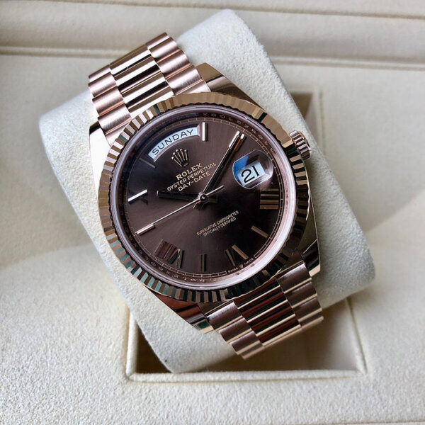 rlxchocolat DayDate Chocolate Rose Gold 40 mm